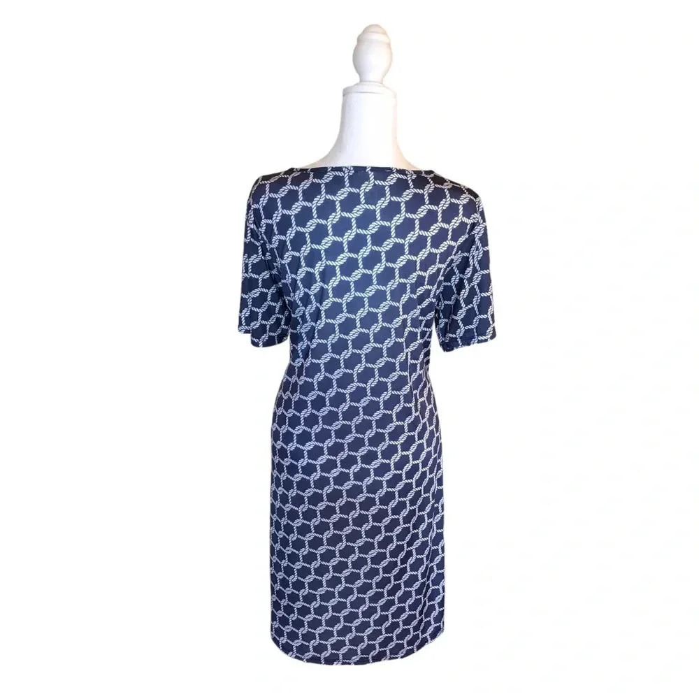 Chic Dress Beautiful Blue & White Size Large - Picture 9 of 9